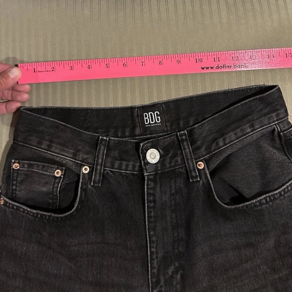 BDG Urban Outfitters Black High Rise Baggy Ripped Wide Leg Jeans Pre-Owned Sz.28 - Picture 8 of 8